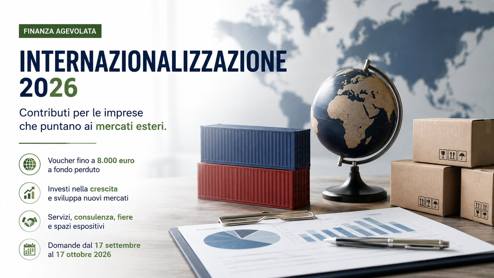 Bando Internazionalizzazione 2026: contributi fino a 8.000 euro per le imprese di Foggia
