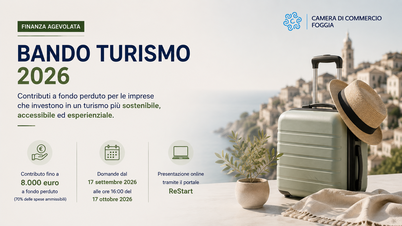 Bando Turismo 2026: contributi fino a 8.000 euro per le imprese